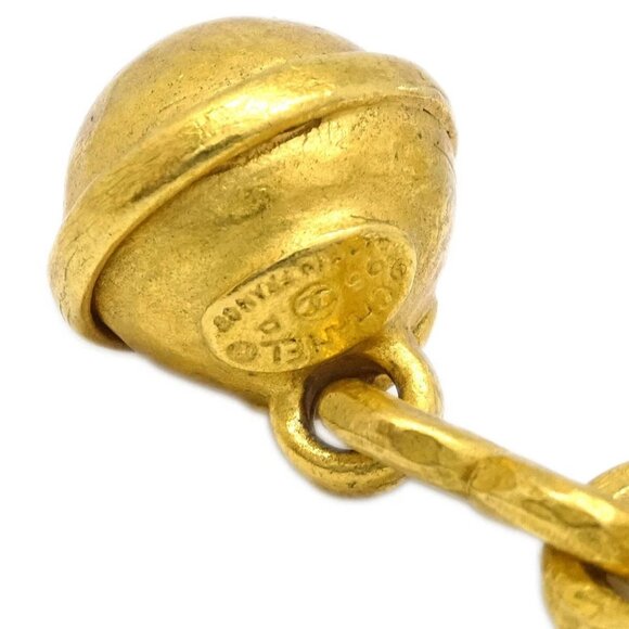 Chanel Dangle Bell Earrings Clip-On Gold 95P - Picture 4 of 4